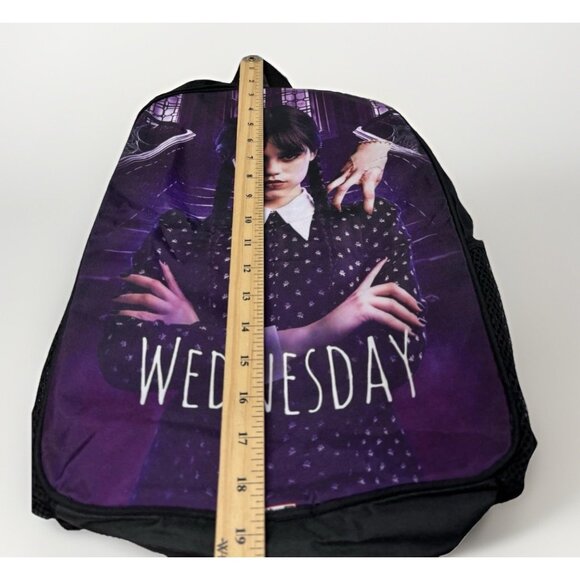 Wednesday Addams School Bag Kids Backpack Black Purple Gothic Girls Style - Picture 10 of 11